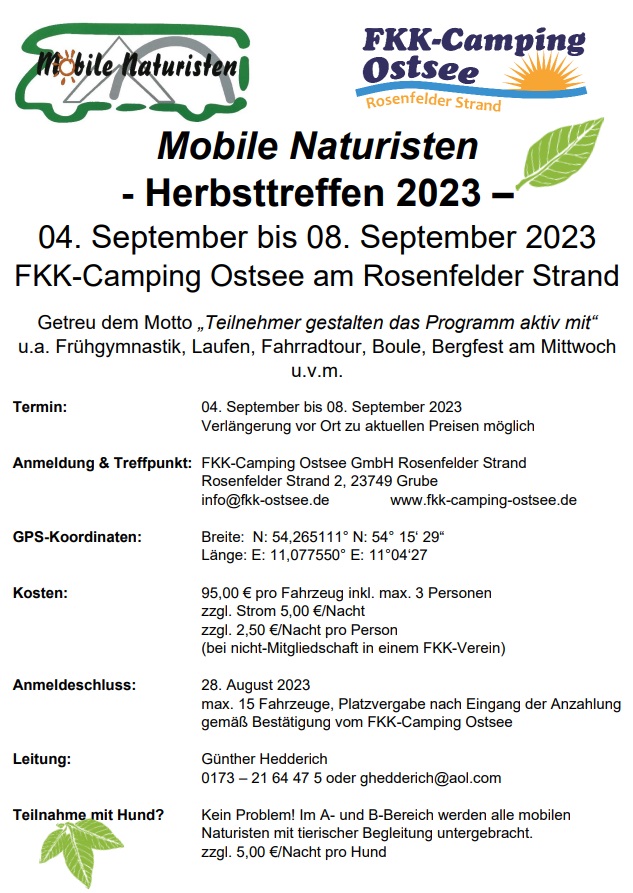 Mobile Naturisten Herbsttreffen 2023